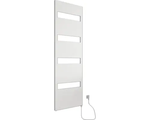Elektrischer Handtuchwärmer SCHULTE Turin Heizstab rechts 60,5 x 170,3 cm 600 W mit Schukostecker weiß