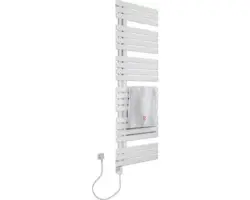Elektrischer Handtuchwärmer SCHULTE Breda Heizstab links 50 x 169 cm 900 W mit Heizstab 3 regulierbar weiß