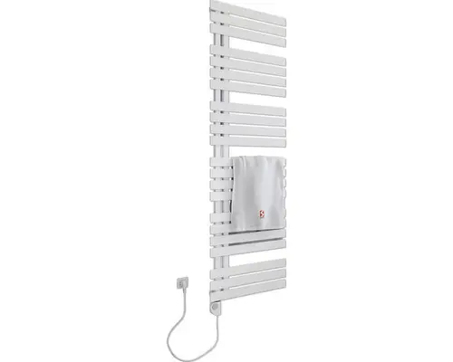 Elektrischer Handtuchwärmer SCHULTE Breda Heizstab links 60 x 169 cm 900 W mit Heizstab 3 regulierbar weiß