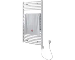 Elektrischer Handtuchwärmer SCHULTE Europa Heizstab rechts 60 x 113,5 cm 600 W mit Heizstab 3 regulierbar weiß