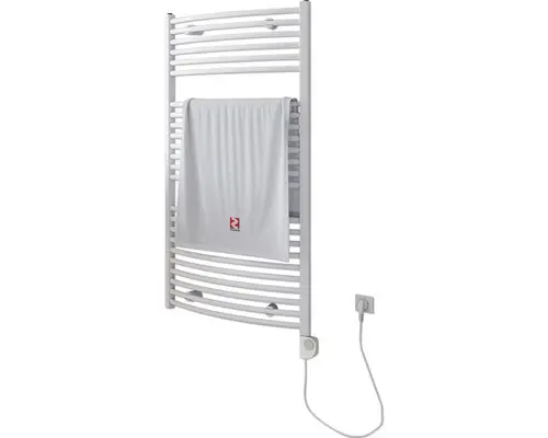 Elektrischer Handtuchwärmer SCHULTE Europa Heizstab rechts 60 x 113,5 cm 600 W mit Heizstab 3 regulierbar weiß