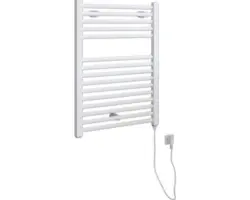 Elektrischer Handtuchwärmer SCHULTE Turbo Heizstab rechts 50 x 69,5 cm 300 W mit Schukostecker weiß