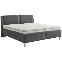 Polsterbett 180/200 cm in Anthrazit, Grau