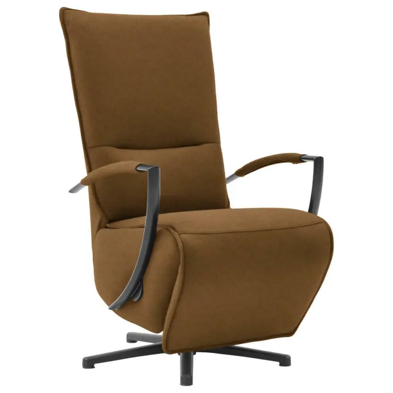 Relaxsessel in Textil Braun, Gelb, Schwarz