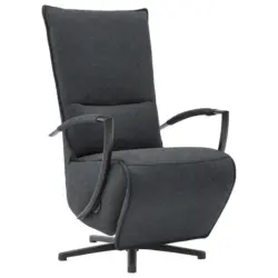 Relaxsessel in Textil Anthrazit, Schwarz