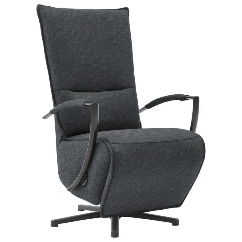 Relaxsessel in Textil Anthrazit, Schwarz