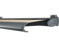 SOLUNA Kassettenmarkise Exclusiv 4x2 Stoff Dessin S2238 Gestell RAL 7016 anthrazitgrau Antrieb rechts inkl. Motor und Wandschalter