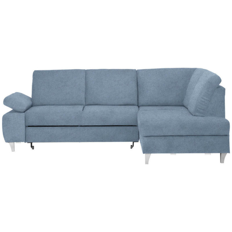 Ecksofa in Flachgewebe Blau