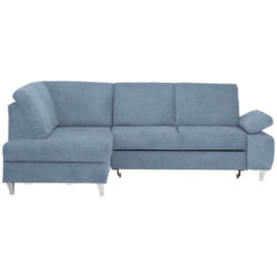 Ecksofa in Flachgewebe Blau