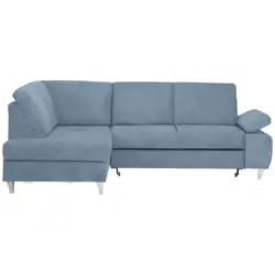 Ecksofa in Flachgewebe Blau