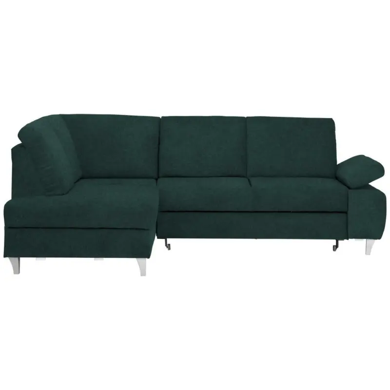Ecksofa in Flachgewebe Dunkelgrün