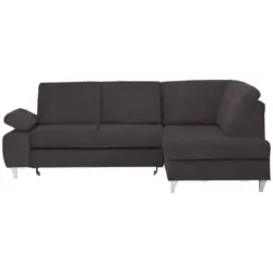 Ecksofa in Flachgewebe Graubraun