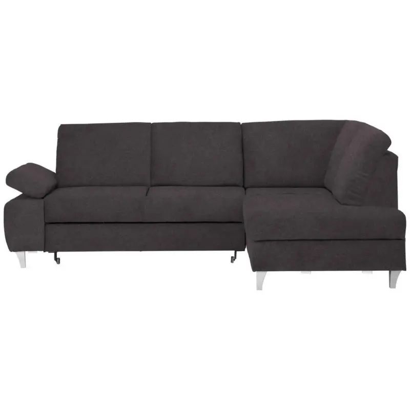 Ecksofa in Flachgewebe Graubraun
