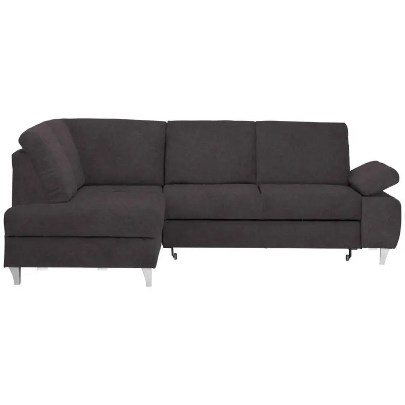 Ecksofa in Flachgewebe Graubraun