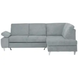 Ecksofa in Flachgewebe Hellgrau