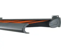 SOLUNA Kassettenmarkise Exclusiv 6x3 Stoff Dessin 744 Gestell RAL 7016 anthrazitgrau Antrieb rechts inkl. Motor und Wandschalter