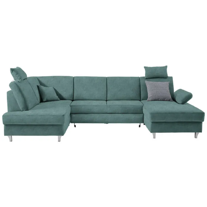 Wohnlandschaft in Struktur Petrol