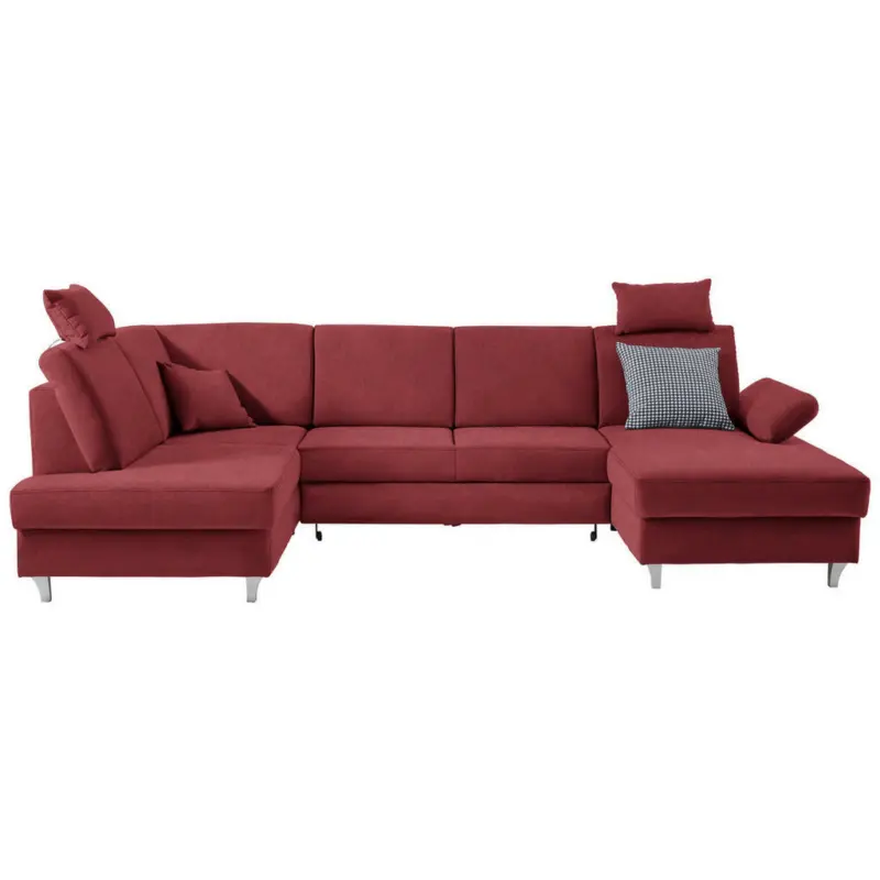 Wohnlandschaft in Struktur Rot