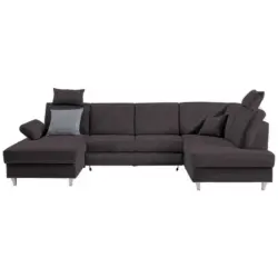 Wohnlandschaft in Struktur Graubraun