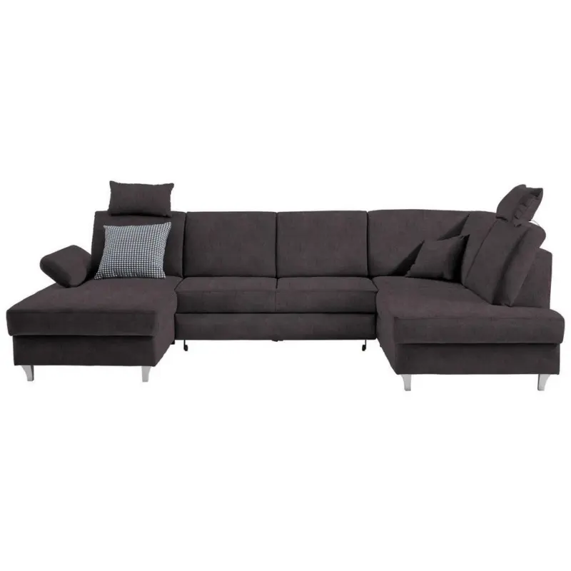 Wohnlandschaft in Struktur Graubraun