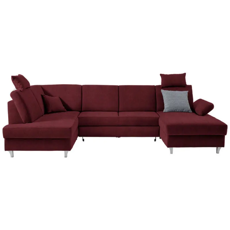 Wohnlandschaft in Webstoff Rot