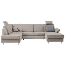 Wohnlandschaft in Webstoff Rosa