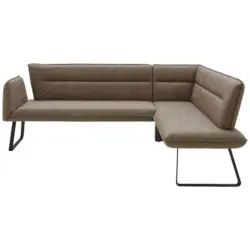 Eckbank 244/138 cm in Schwarz, Schlammfarben