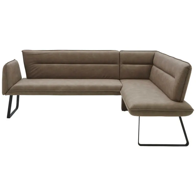 Eckbank 244/138 cm in Schwarz, Schlammfarben