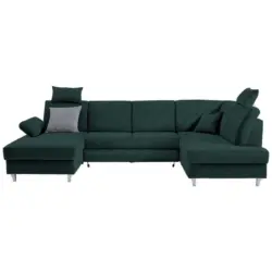 Wohnlandschaft in Struktur Dunkelgrün