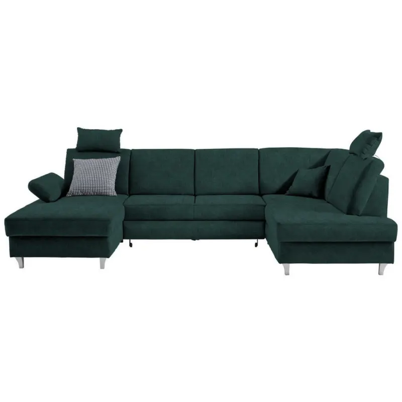 Wohnlandschaft in Struktur Dunkelgrün