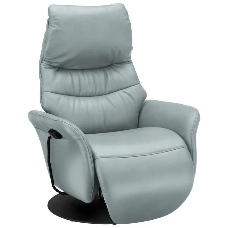 Relaxsessel in Leder Hellblau