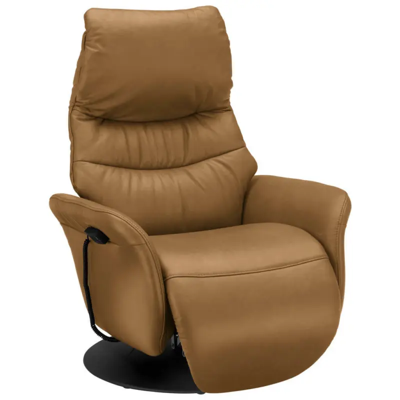 Relaxsessel in Leder Honig, Currygelb