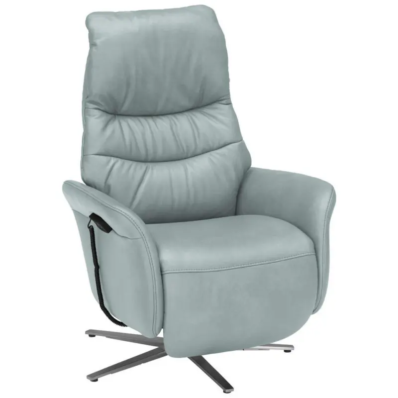 Relaxsessel in Leder Hellblau