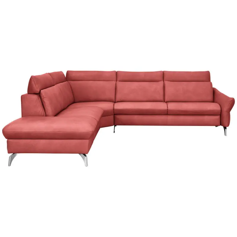 Ecksofa in Echtleder Rot
