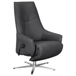 Relaxsessel in Leder Dunkelgrau