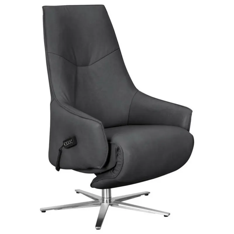 Relaxsessel in Leder Dunkelgrau