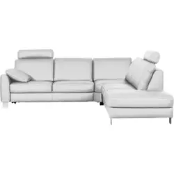 Wohnlandschaft in Echtleder Weiß