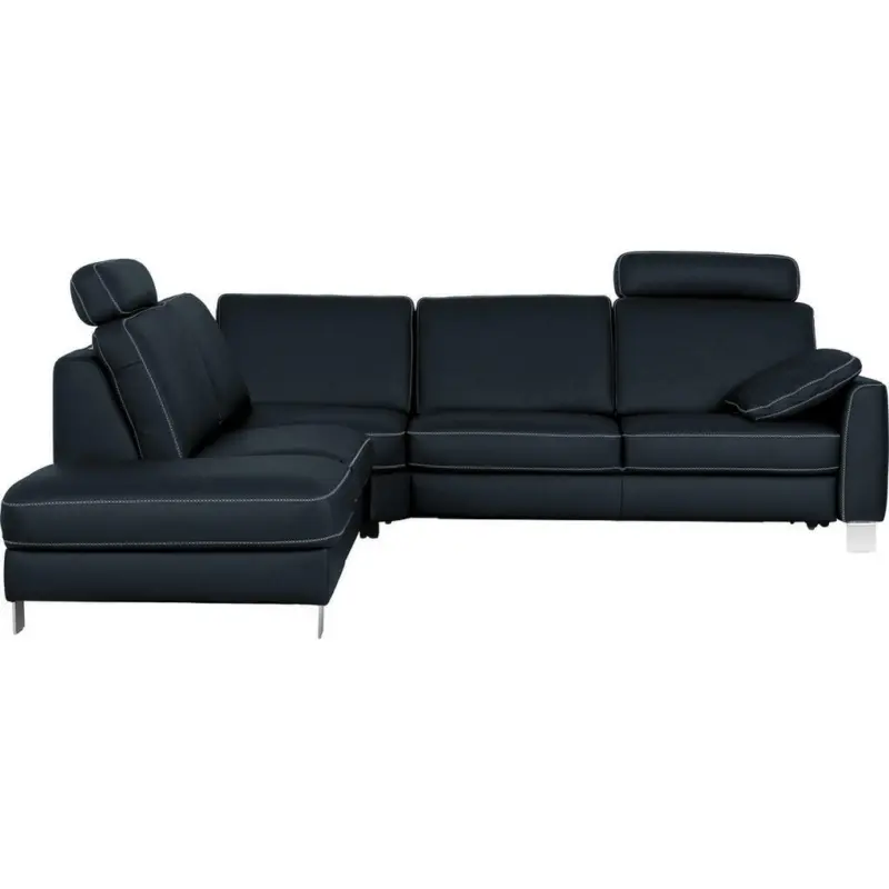 Wohnlandschaft in Echtleder Dunkelblau