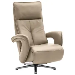 Relaxsessel in Leder Hellbraun