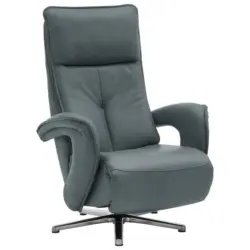 Relaxsessel in Leder Blau, Grau