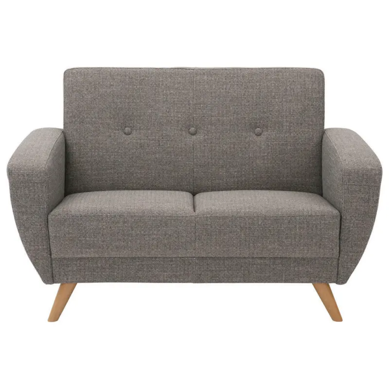 Zweisitzer-Sofa in Flachgewebe Grau