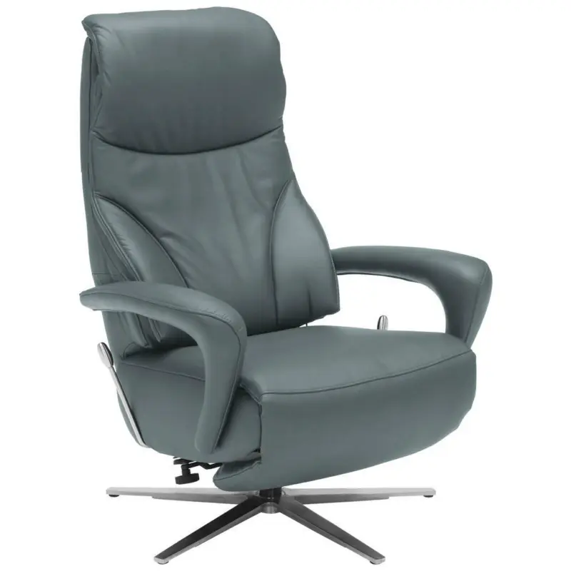 Relaxsessel in Leder Blau, Grau