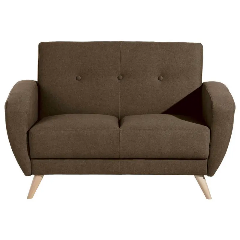 Zweisitzer-Sofa in Samt, Velours Braun