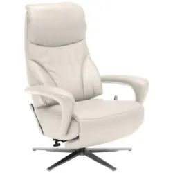 Relaxsessel in Leder Creme, Ecru