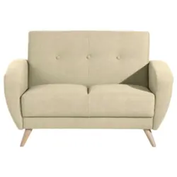 Zweisitzer-Sofa in Samt, Velours Beige