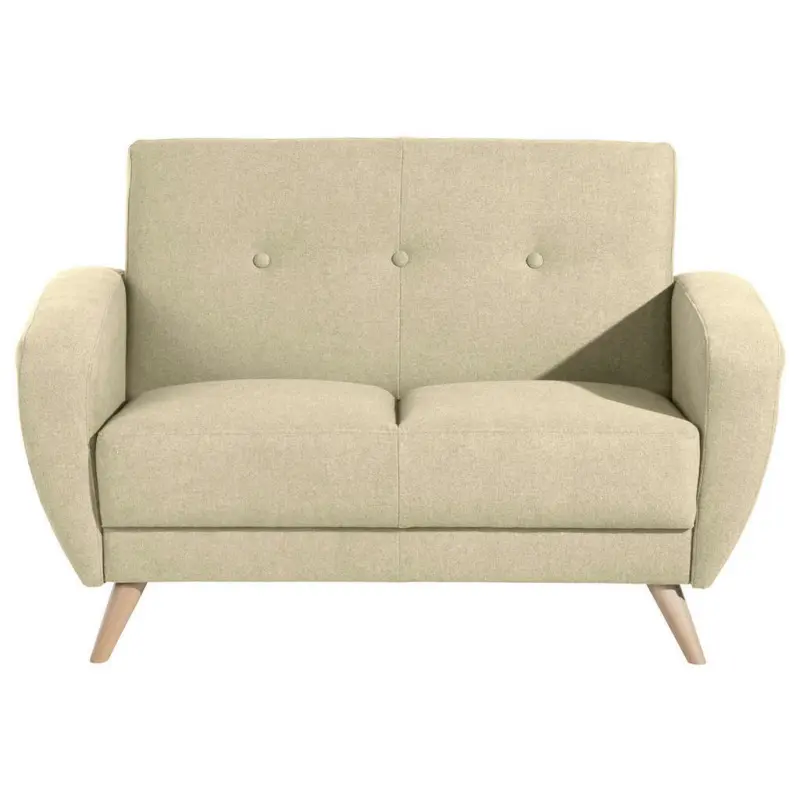 Zweisitzer-Sofa in Samt, Velours Beige