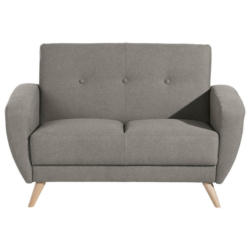 Zweisitzer-Sofa in Samt, Velours Grau