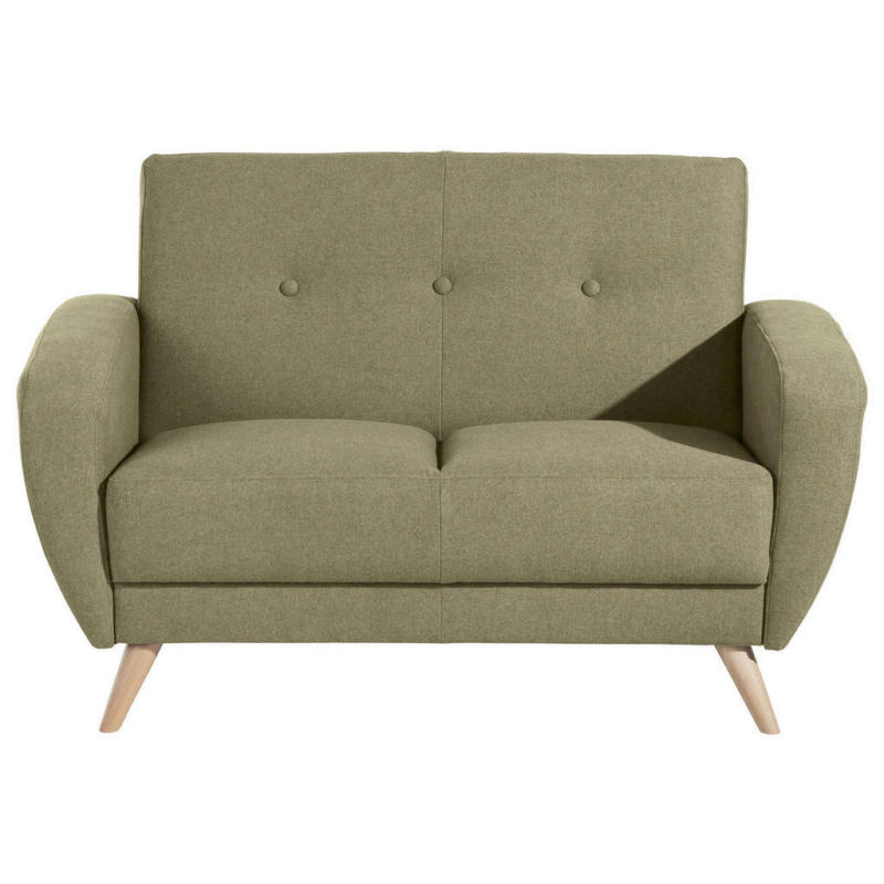 Zweisitzer-Sofa in Samt, Velours Olivgrün