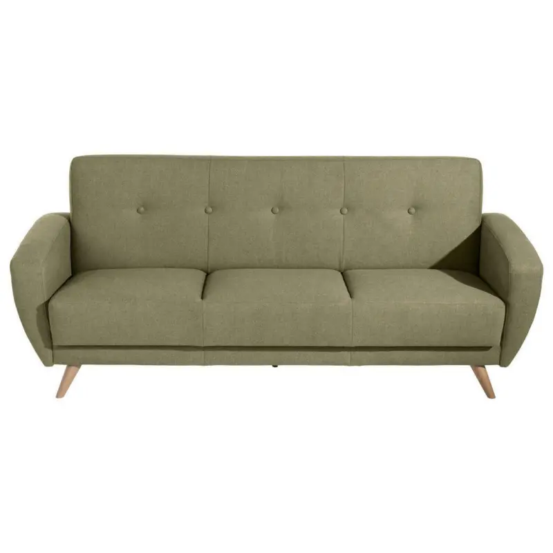 Schlafsofa in Samt, Velours Olivgrün