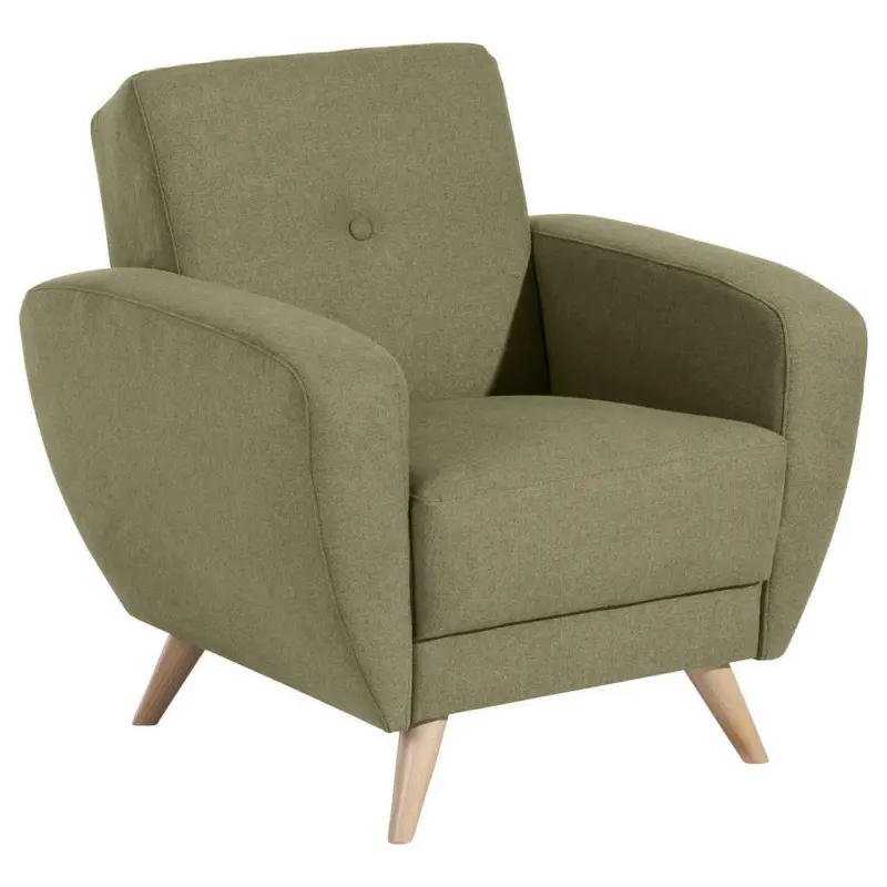 Sessel in Samt, Velours Olivgrün